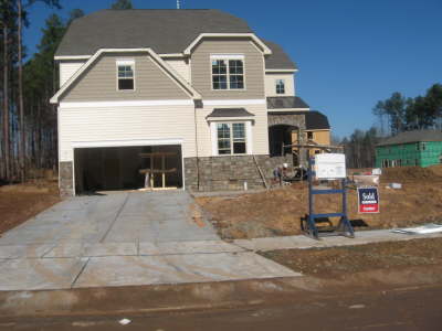 Driveway and stone are installed